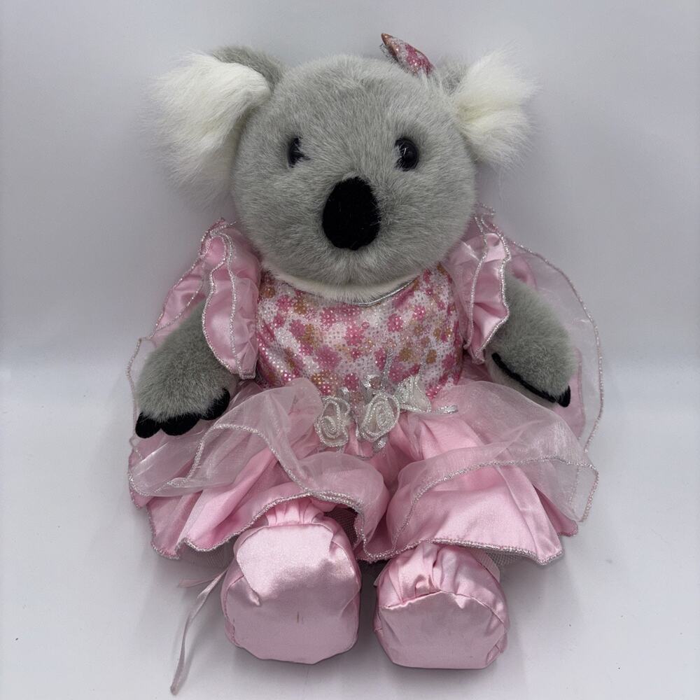 Build A Bear 15” Koala Bear With Pink Princess Dress Bow Shoes Plush BAB Talks